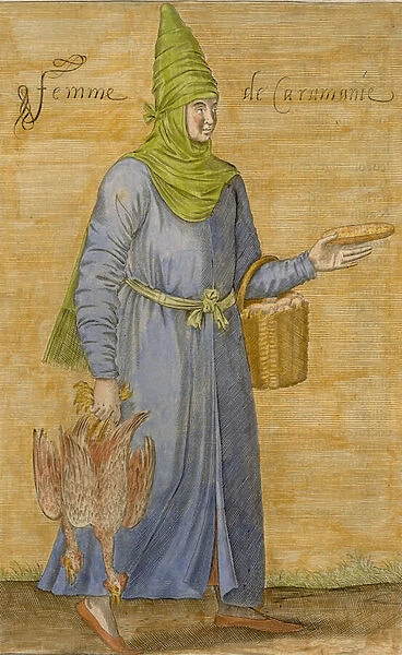 Karamanid Woman (coloured engraving)