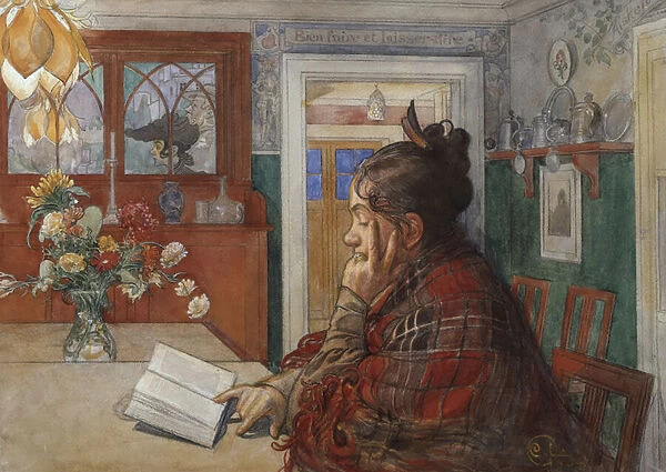 Karin Reading, 1904 (w  /  c on paper)