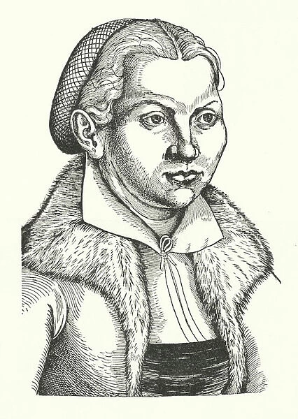 Katharina von Bora, wife of German Protestant reformer Martin Luther (engraving)