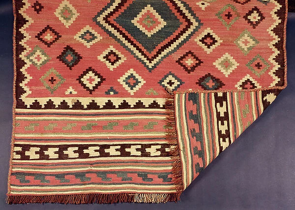 Kelim showing detail of weave, Caucasian, late 19th century