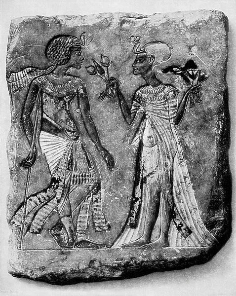 King Amenophis IV of Egypt and his wife