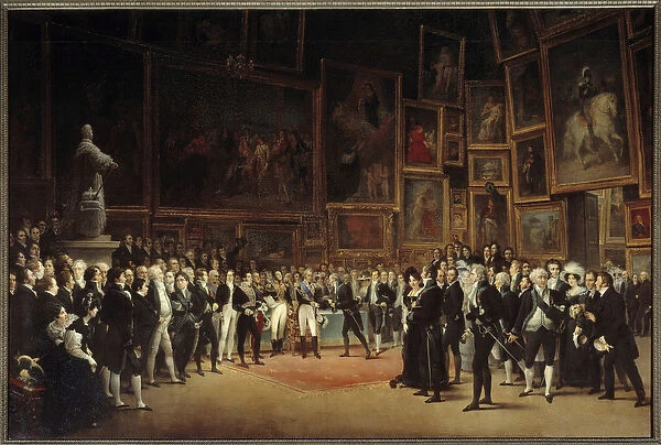 King Charles X (1757-1836) distributing awards to artists after the 1824 exhibition