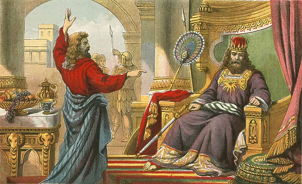 King David being rebuked by Nathan
