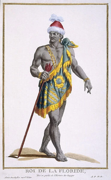 The King of Florida, 1780 (coloured engraving)