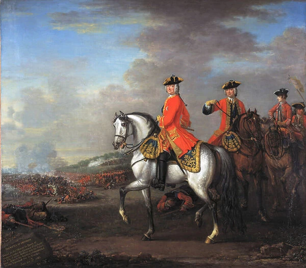 King George II (1683-1760) at the Battle of Dettingen, with the Duke of Cumberland