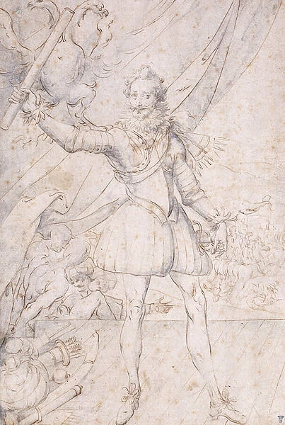 King Henry IV, full-length, a trophy of the Ottoman Arms at his Feet