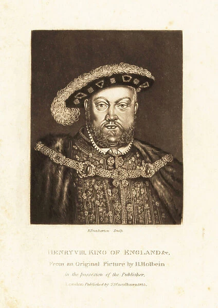 King Henry VIII, King of England from 1509 to 1547. 1814 (engraving)