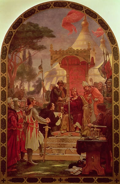 King John Granting the Magna Carta in 1215, 1900 (fresco)