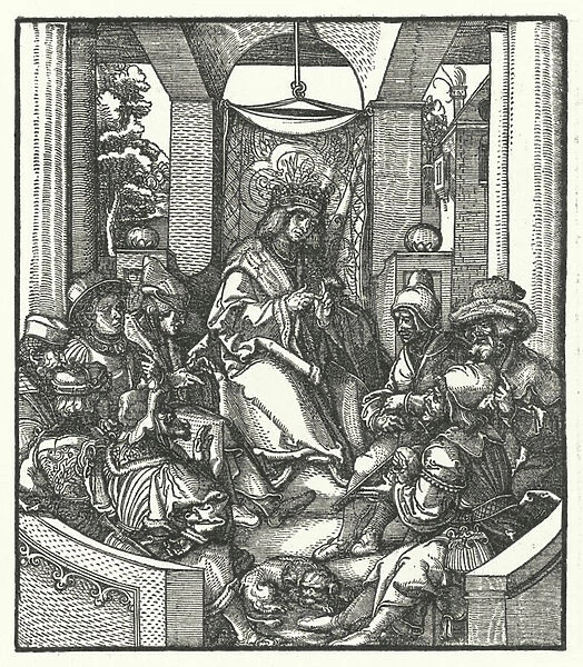 King Louis XI of France negotiating with Flemish rebels, 1480 (engraving)