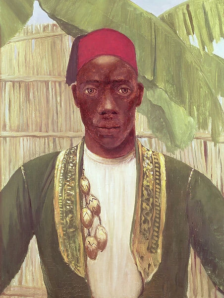 King Mutesa of Buganda, from a photo (oil on canvas)