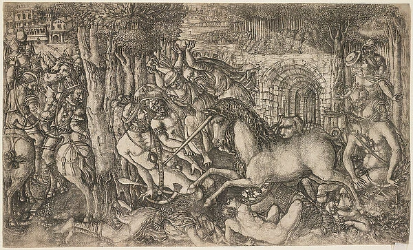 A King Pursued by a Unicorn, c. 1547 (engraving)