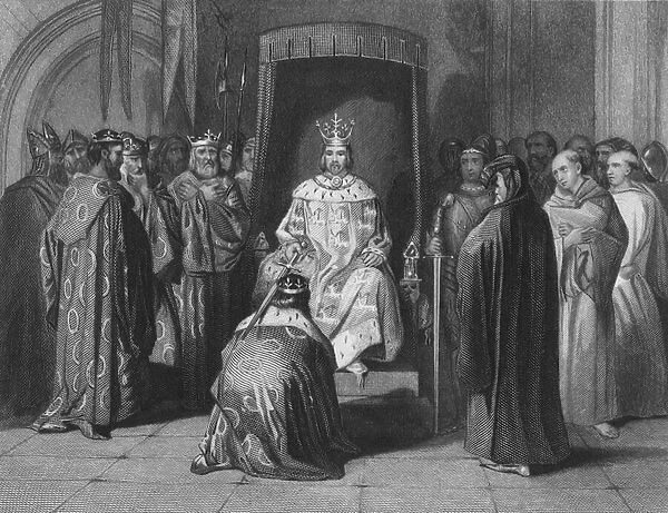 King Richard II knighting the kings of Ireland (engraving)