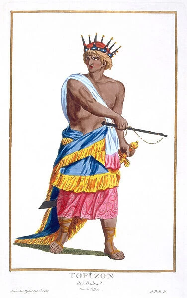 King Tofizon of Dadra, 1780 (coloured engraving)