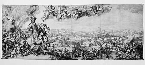 King William III at The Battle of the Boyne, 1 July 1690 (etching)