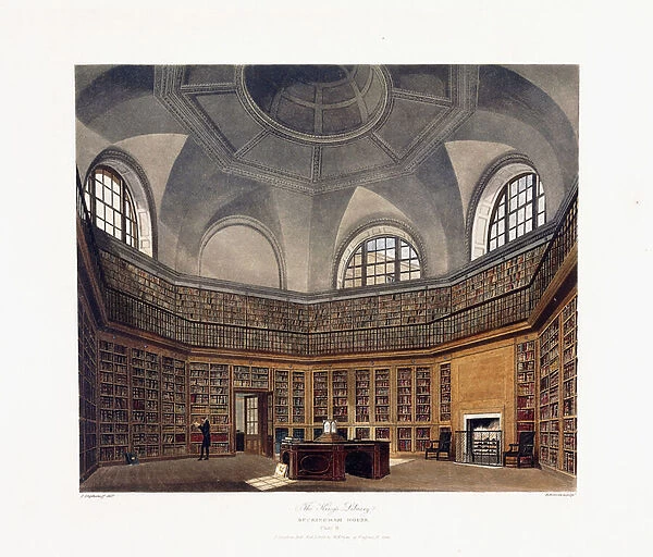 The Kings Library, Buckingham House, 1818 (colour aquatint engraving)