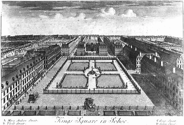 Kings Square in Sohoe, published by Thomas Glass and Henry Overton I, 1720-1730