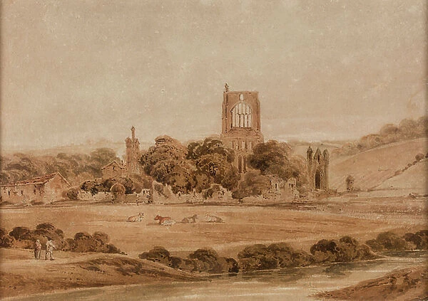 Kirkstall Abbey, 1790-1800 (watercolourand pencil on paper)