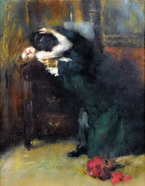 The Kiss par Antonio Ambrogio Alciati (1878-1929), - Pastel on paper