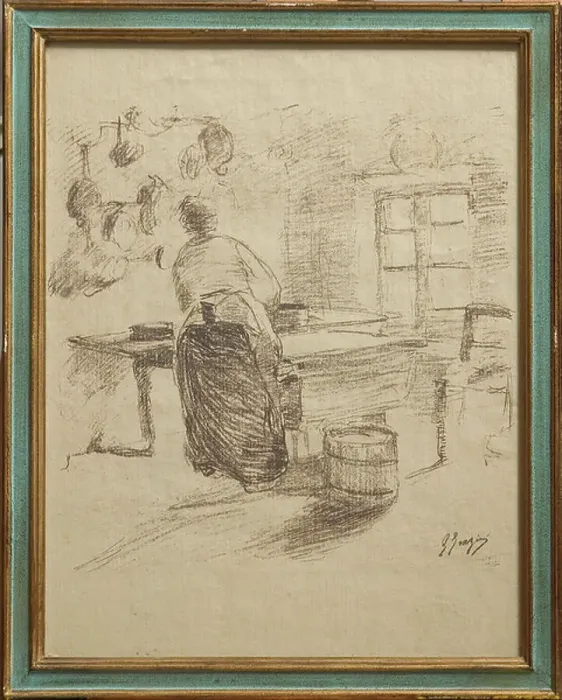 Framed Print : In the kitchen (litho) Framed Print : In the kitchen (litho)