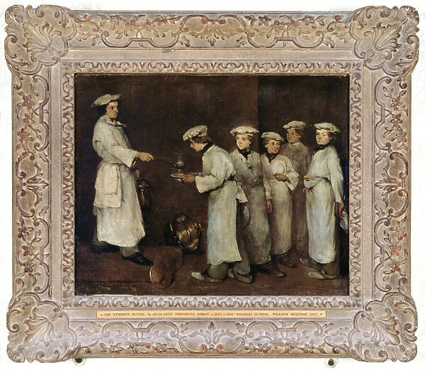 Kitchen Scene (oil on panel)