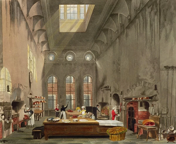 Kitchen, St. Jamess Palace, engraved by William James Bennett (1787-1844) from