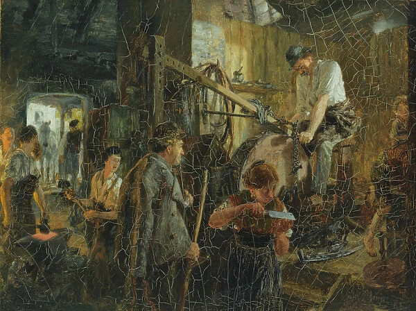 The Knife Grinder at the Forge in Hofgastein, 1881 (oil on canvas)