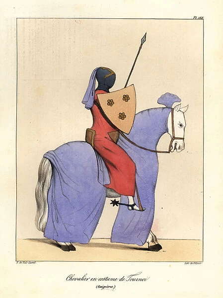 Knight in costume for a tournament, 12th century