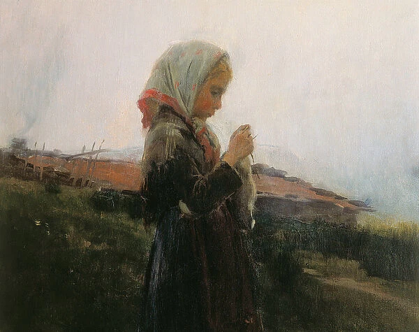 Knitting, detail, 1888 (oil on canvas)