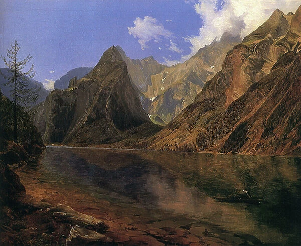 Konigssee and the Watzmann, 1837 (oil on canvas)