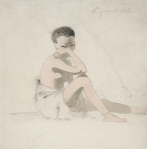 Korah Girl Seated, 1802 (w  /  c & graphite on paper)