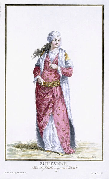Kosem Sultan, (hand-coloured engraving)