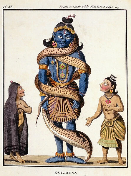 Krishna squeezed by the Kaliya Serpent, from Voyage aux Indes et a la Chine
