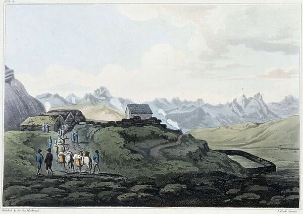 Krisuvik & the Sulphur Mountains - in 'Travels in the Island of Iceland during the summer of the year 1810'by Sir George Stewart Mac Kenzie, 1811