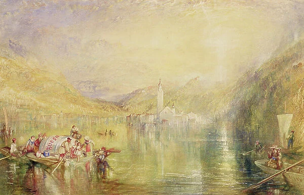 Kussnacht, Lake of Lucerne, Switzerland, 1843 (w / c & bodycolour on paper)
