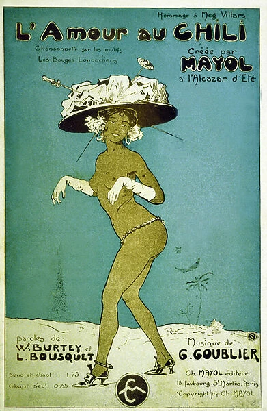 L Amour au Chili, by Felix Mayol, 1909 (colour litho)