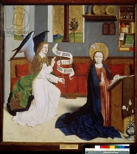 'l annonciation'(The Annunciation) Detrempe de l ecole allemande. 1470-1480 Musee Pouchkine, Moscou