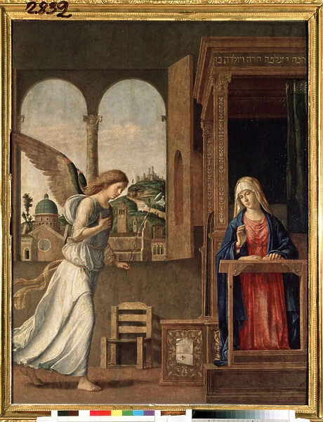 'L annonciation'(The annunciation) Peinture de Giovanni Battista Cima da Conegliano (vers 1459-1517) 1495 Dim. 136x107 cm Saint Petersbourg, musee de l ermitage