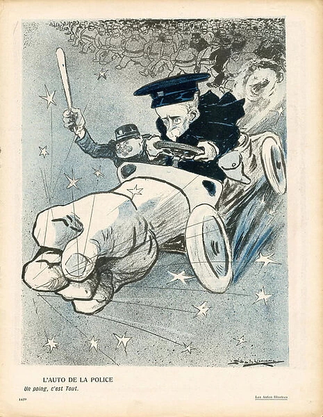 L Assiette au Beurre, number 298, Satirique en couleurs, 1906_12_15: Automobile, Police - Lepine Louis (lithograph)