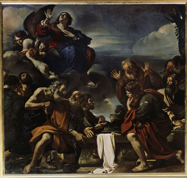 'L assomption de la Vierge'(Assumption of the Virgin) Peinture de Giovanni Francesco Barbieri dit Il Guercino (Le Guerchin) (1591-1666), 1623 Dim. 307x332 cm Musee de l ermitage, Saint Petersbourg