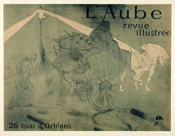 L Aube, revue illustree, 26 quai d Orleans, pub. 1896 (colour litho)