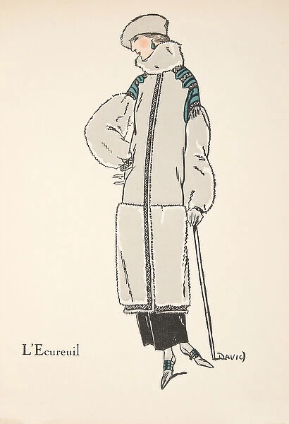 L Ecureuil, from a Collection of Fashion Plates, 1922 (pochoir print)
