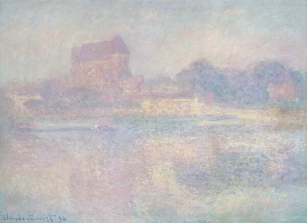 L Eglise de Vernon, brouillard, 1884 (oil on canvas)