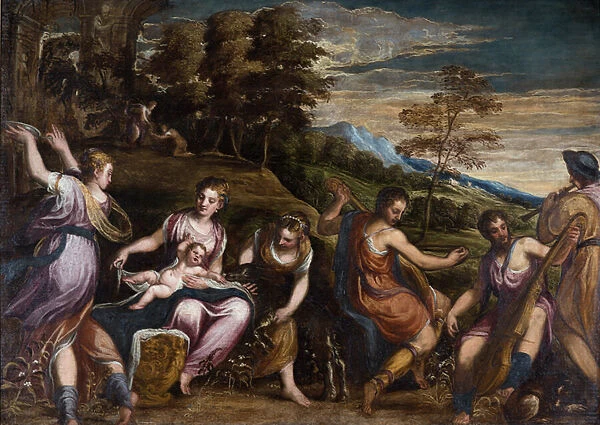 L enfance de Jupiter - Childhood of Jupiter par Schiavone, Andrea (ca. 1520-1582)
