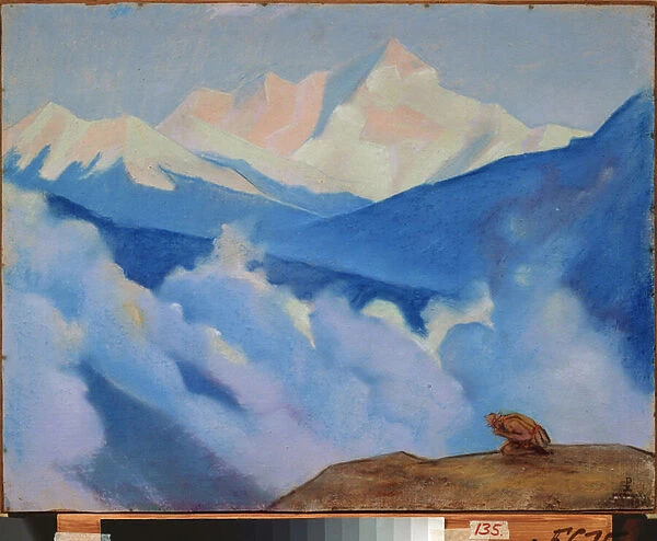 L Himalaya (Tibet). Oeuvre de Nicholas Roerich (1874-1947), tempera sur carton, 1937. Art russe, 20e siecle, symbolisme. Regional K. Savitsky Art Gallery, Penza (Russie)