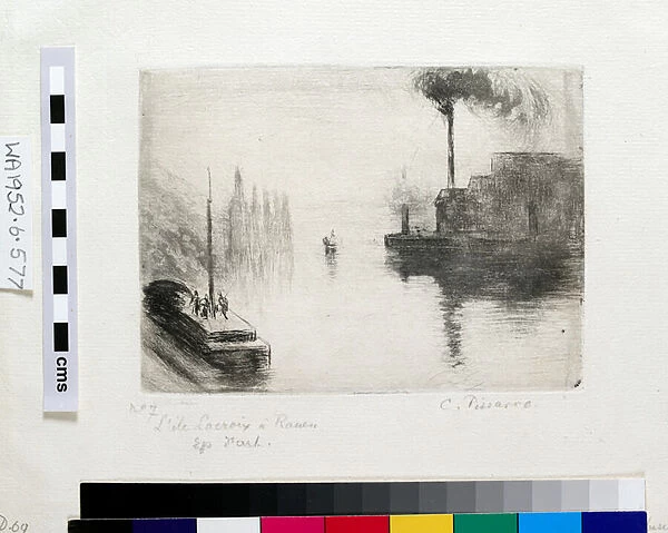L Ile Lacroix, Rouen, 1883 (print)