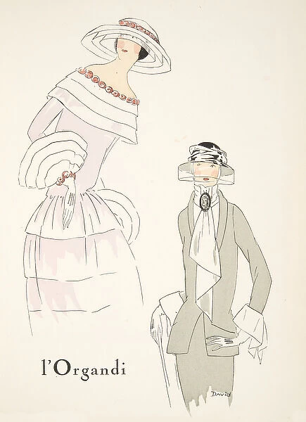 l Organdi, by David, from a Collection of Fashion Plates, 1922 (pochoir print)