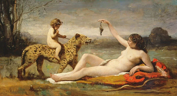 La bacchante a la panthere, 1855-60 (oil on canvas)
