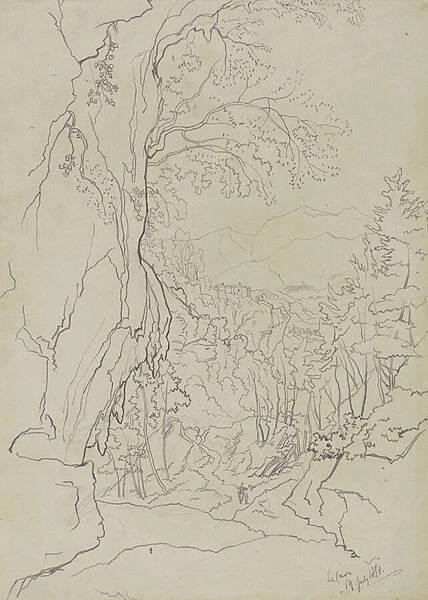 La Cava, 1838 (graphite on grey wove paper)