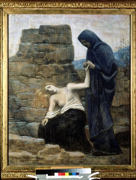 'La compassion'Peinture de Pierre Puvis de Chavannes (1824-1898) 1887 (symbolisme) Moscou, musee des Beaux Arts Pouchkine