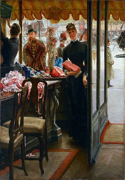 'La demoiselle de magasin'Peinture de Jacques Joseph (Jacques-Joseph) Tissot dit James Tissot (1836-1902), 1882-1885 Musee des beaux-arts de l Ontario, Toronto